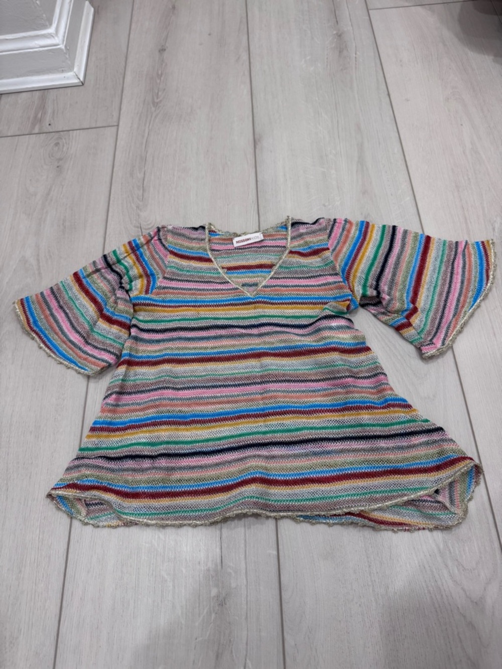 Missoni Multicolor Striped V-Neck Knit Top